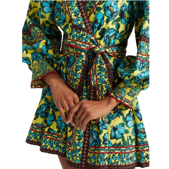NWT $395 Alice + Olivia Simona Printed Mini Wrap Dress in size 2! - Picture 5 of 7